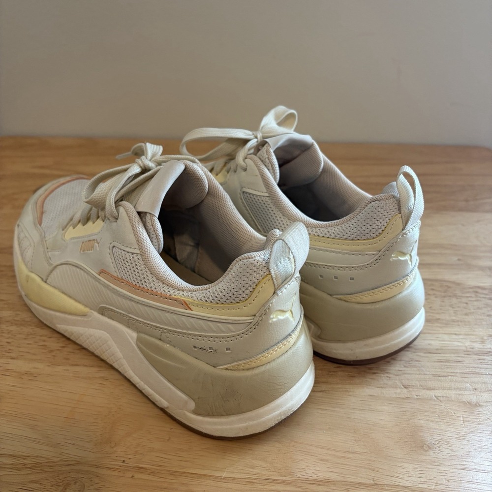 Puma X-Ray 2 Square Sneakers Cream Off White Pink Women's Tennis Shoes 8.5‎